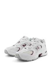 New Balance White/Burgundy Womens 530 Trainers - Image 6 of 12
