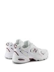 New Balance White/Burgundy Womens 530 Trainers - Image 7 of 12