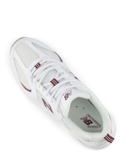 New Balance White/Burgundy Womens 530 Trainers - Image 8 of 12