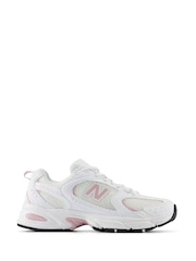 New Balance White/Pink Womens 530 Trainers - Image 1 of 11