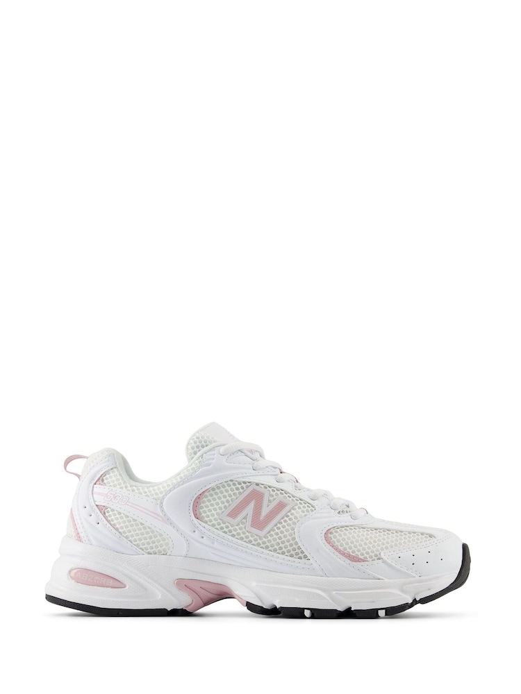 New Balance White/Pink Womens 530 Trainers - Image 1 of 11