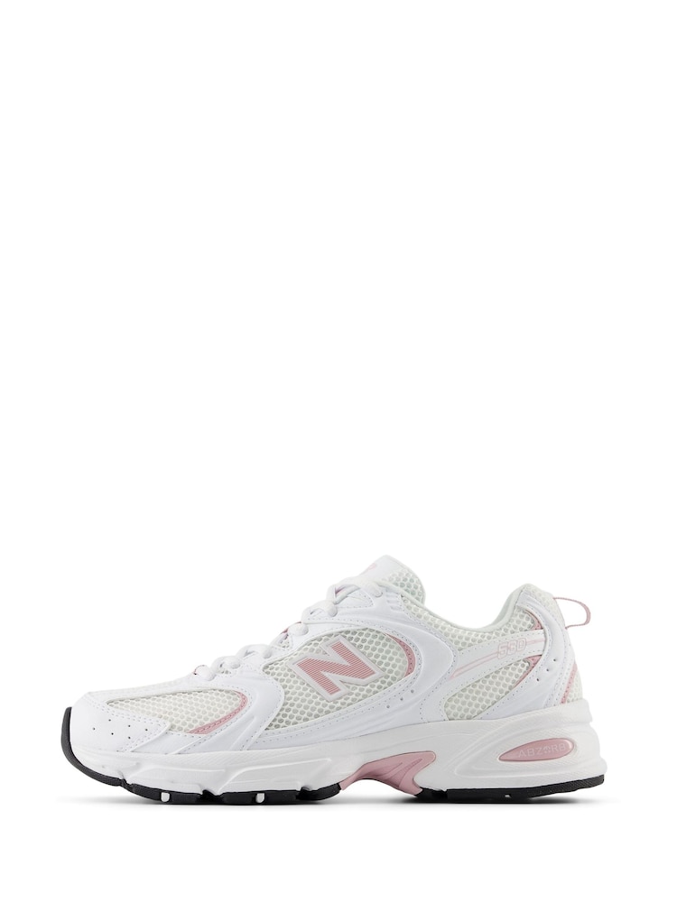 New Balance White/Pink Womens 530 Trainers - Image 2 of 11