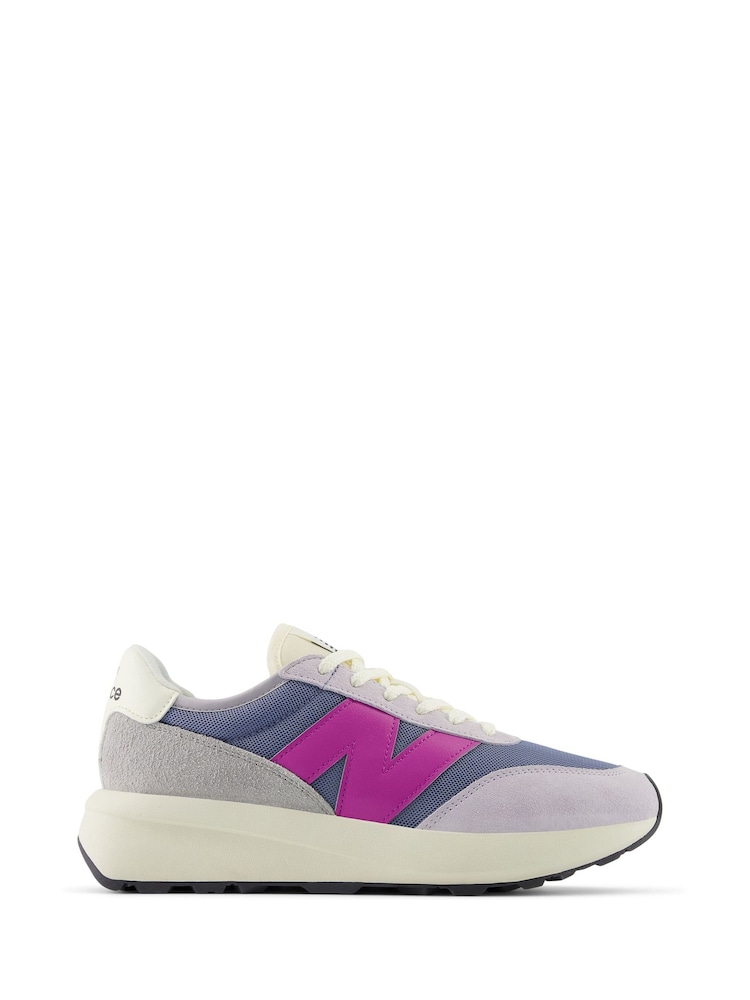 New Balance Grey/Yellow Womens 370 Trainers - Image 1 of 10