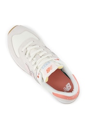 New Balance White/Pink Womens 574 Trainers - Image 12 of 13