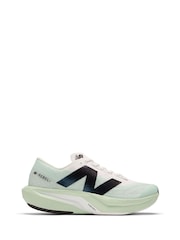 New Balance White/Green Womens Fuelcell Rebel v4 Running Trainers - Image 1 of 9