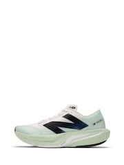 New Balance White/Green Womens Fuelcell Rebel v4 Running Trainers - Image 2 of 9