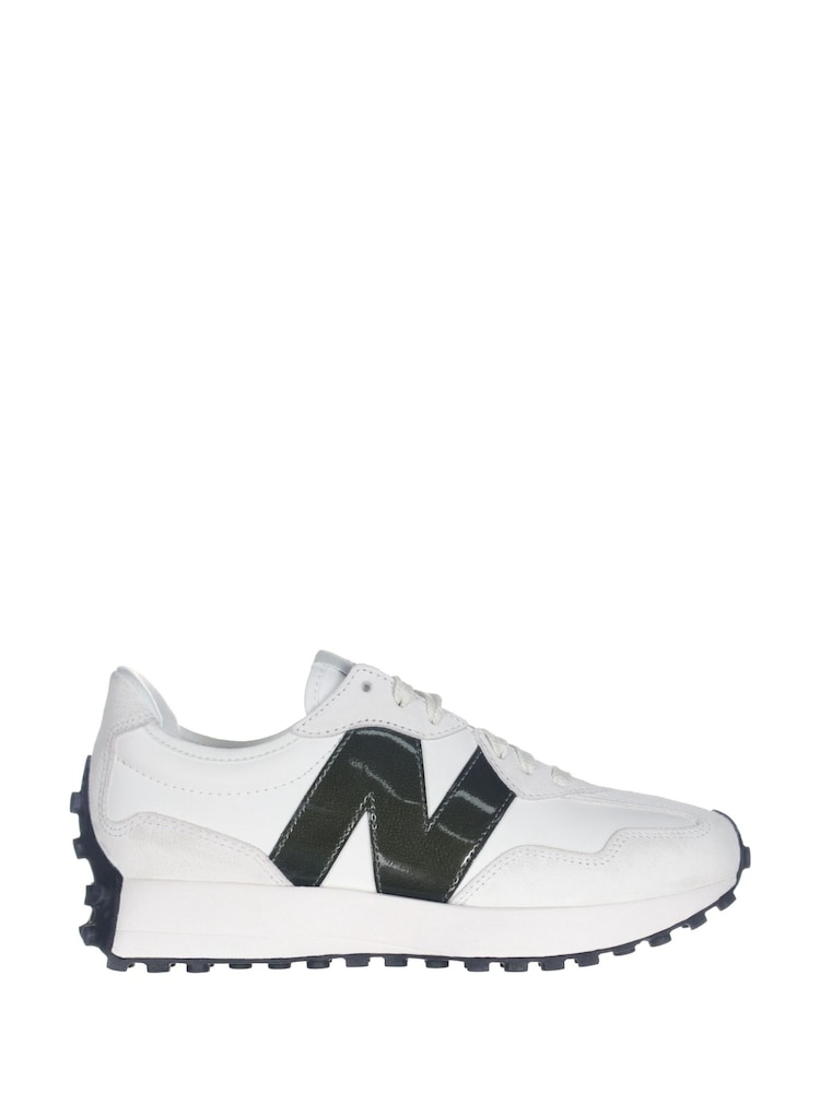 New Balance White/Black Womens 327 Trainers - Image 2 of 6