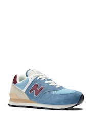 New Balance Light Blue Mens 574 Trainers - Image 3 of 12
