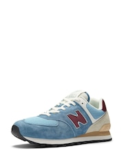 New Balance Light Blue Mens 574 Trainers - Image 4 of 12