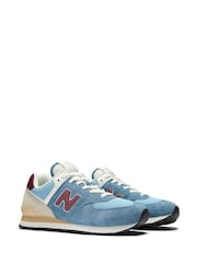 New Balance Light Blue Mens 574 Trainers - Image 5 of 12