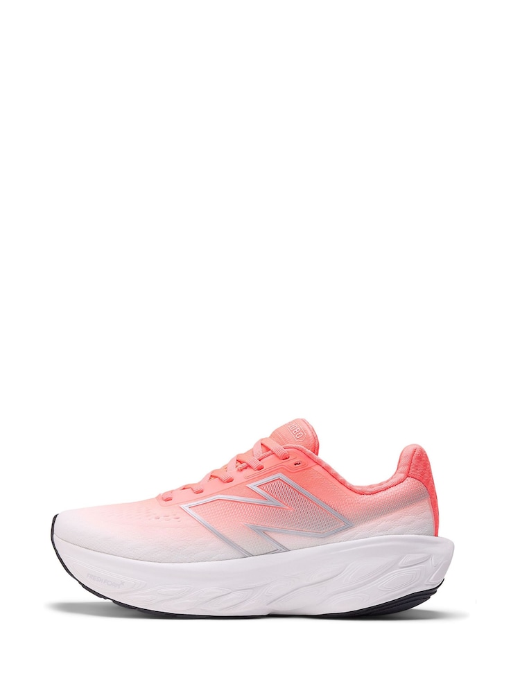 New Balance White/Pink Womens Fresh Foam X 1080 Trainers - Image 5 of 6