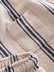 Neutral Striped Short Sleeve Shirt & Shorts Set (3mths-7yrs) - Image 4 of 4