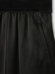Reiss Black Elea Satin Elasticated Tapered Trousers - Image 6 of 6