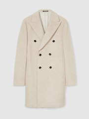 Reiss Oatmeal Timpano Wool-Blend Double-Breasted Coat - Image 2 of 7