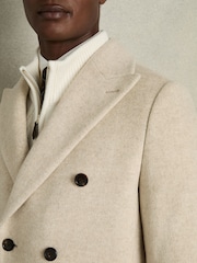 Reiss Oatmeal Timpano Wool-Blend Double-Breasted Coat - Image 3 of 7