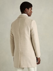 Reiss Oatmeal Timpano Wool-Blend Double-Breasted Coat - Image 4 of 7
