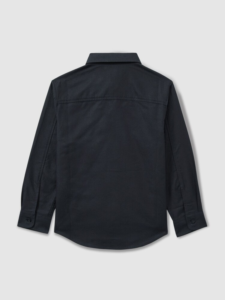 Reiss Navy/Camel Benton Cotton-Oxford Embroidered Button-Down Shirt - Image 2 of 3