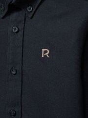 Reiss Navy/Camel Benton Cotton-Oxford Embroidered Button-Down Shirt - Image 3 of 3