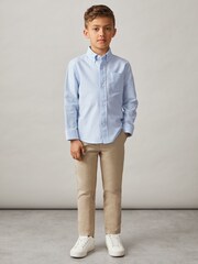 Reiss Soft Blue Greenwich Button Down Oxford Shirt - Image 3 of 4