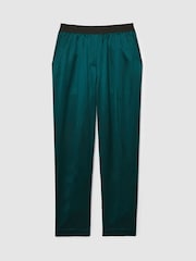 Reiss Teal Elea Satin Elasticated Tapered Trousers - Image 2 of 7
