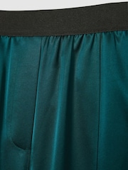 Reiss Teal Elea Satin Elasticated Tapered Trousers - Image 7 of 7