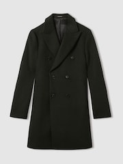 Reiss Dark Green Timpano Wool-Blend Double-Breasted Coat - Image 2 of 6