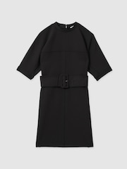 Reiss Black Nora Belted Mini Dress - Image 2 of 5