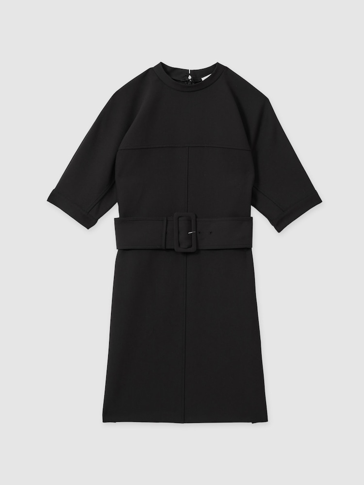 Reiss Black Nora Belted Mini Dress - Image 2 of 5