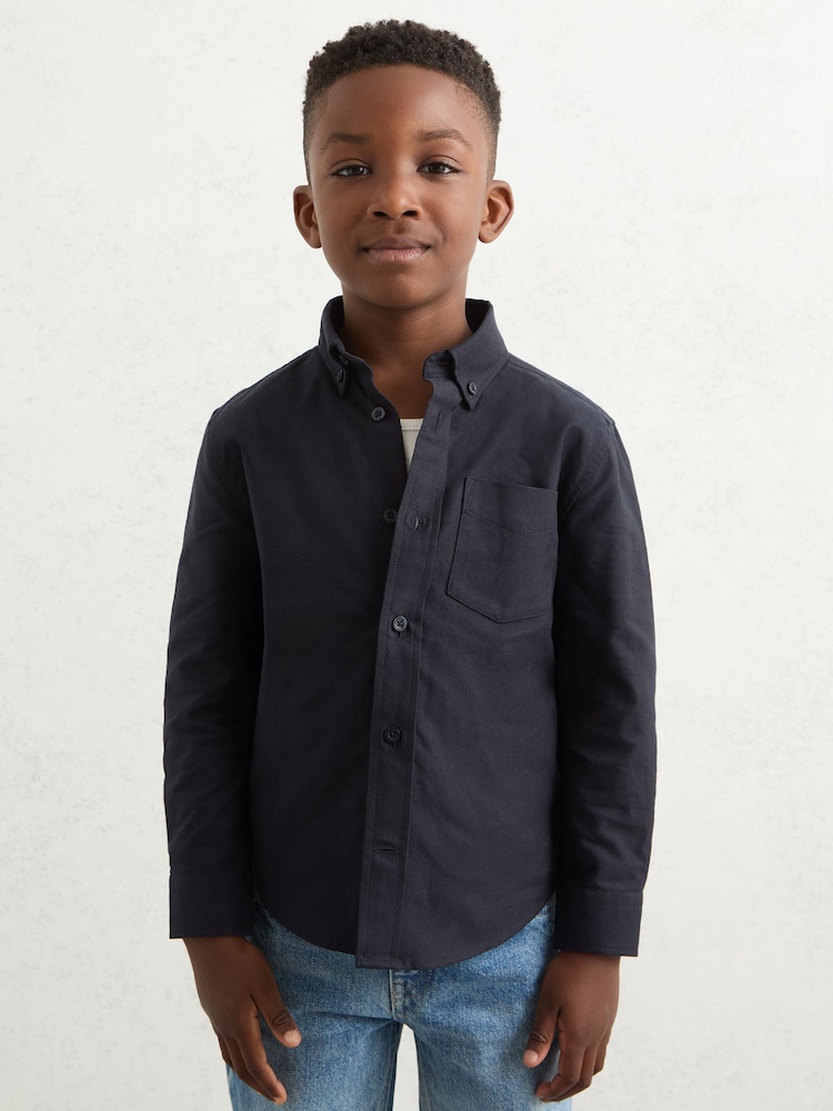 Reiss Navy Greenwich 13-14 yrs Button Down Oxford Shirt - Image 2 of 4 Reiss Navy Greenwich 13-14 yrs Button Down Oxford Shirt - Image 2 of 4