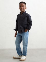 Reiss Navy Greenwich 13-14 yrs Button Down Oxford Shirt - Image 3 of 4