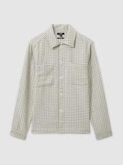 Reiss Grey/White Naqua Dogtooth Twill Overshirt - Image 2 of 6