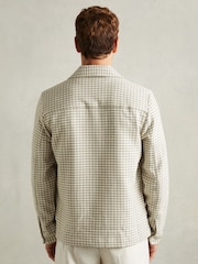 Reiss Grey/White Naqua Dogtooth Twill Overshirt - Image 5 of 6
