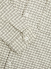 Reiss Grey/White Naqua Dogtooth Twill Overshirt - Image 6 of 6