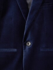 Reiss Baltic Blue Apsara Velvet Single Breasted Blazer - Image 3 of 4
