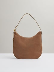 Reiss Taupe Marianna Leather and Suede Shoulder Bag - Image 1 of 4