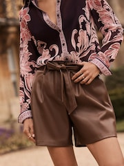 Lipsy Purple Chiffon Long Sleeve Button Through Blouse - Image 3 of 4