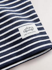 White/Navy Stripe Short Sleeve Henley Neck T-Shirt (3mths-7yrs) - Image 8 of 9