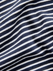 White/Navy Stripe Short Sleeve Henley Neck T-Shirt (3mths-7yrs) - Image 9 of 9