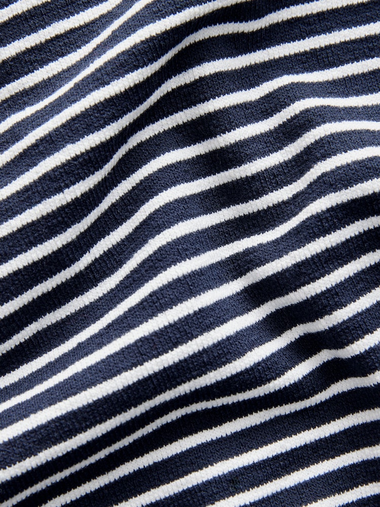 White/Navy Stripe Short Sleeve Henley Neck T-Shirt (3mths-7yrs) - Image 9 of 9