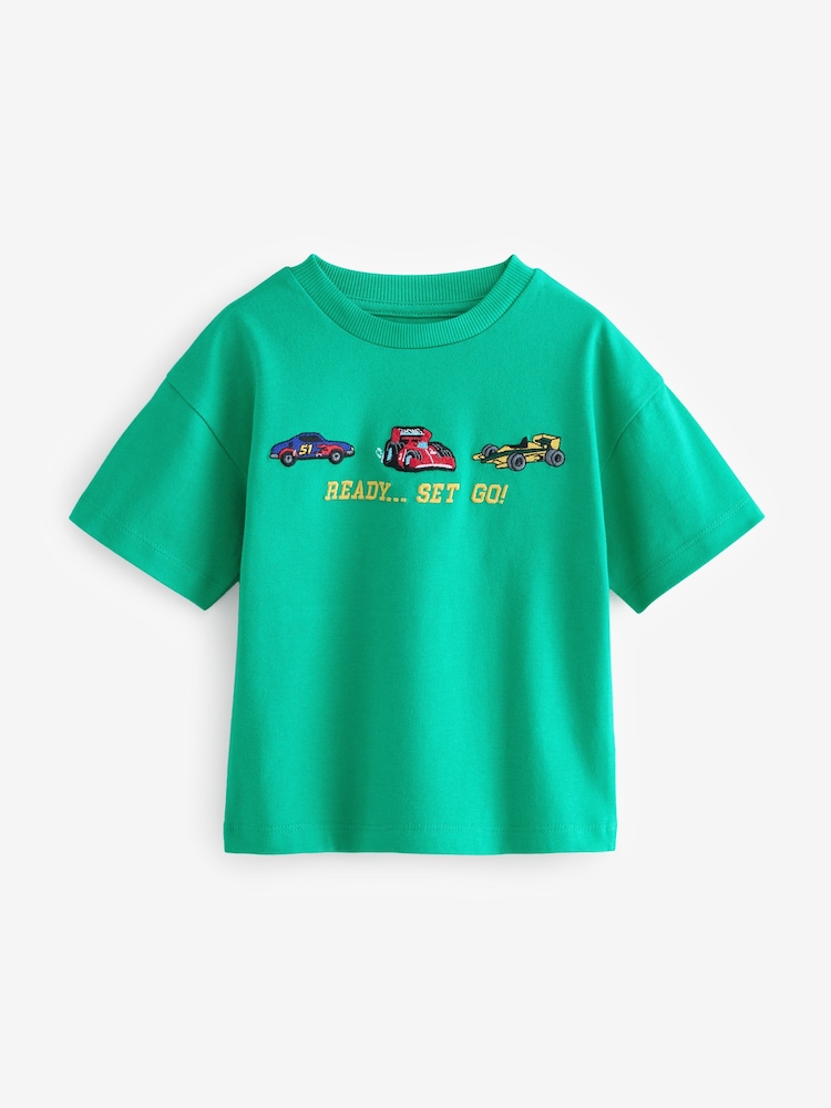 Green Short Sleeve Transport T-Shirt (3mths-7yrs) - Image 1 of 4
