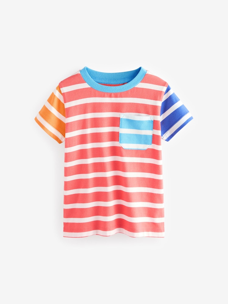 Red Hotchpotch Short Sleeve Stripe T-Shirt (3mths-7yrs) - Image 1 of 4