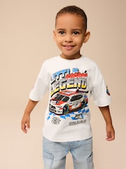 White Racecar Short Sleeve Transport T-Shirt (3mths-7yrs) - Image 1 of 8