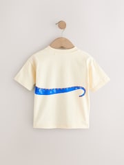 Ecru 100% Cotton Short Sleeve Back Print T-Shirt (3mths-7yrs) - Image 2 of 4