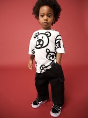 White Graffiti Bear Short Sleeve All-Over Print T-Shirt (3mths-7yrs) - Image 3 of 8