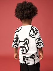 White Graffiti Bear Short Sleeve All-Over Print T-Shirt (3mths-7yrs) - Image 4 of 8