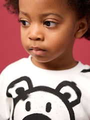 White Graffiti Bear Short Sleeve All-Over Print T-Shirt (3mths-7yrs) - Image 5 of 8