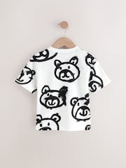 White Graffiti Bear Short Sleeve All-Over Print T-Shirt (3mths-7yrs) - Image 6 of 8