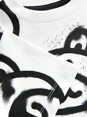 White Graffiti Bear Short Sleeve All-Over Print T-Shirt (3mths-7yrs) - Image 7 of 8