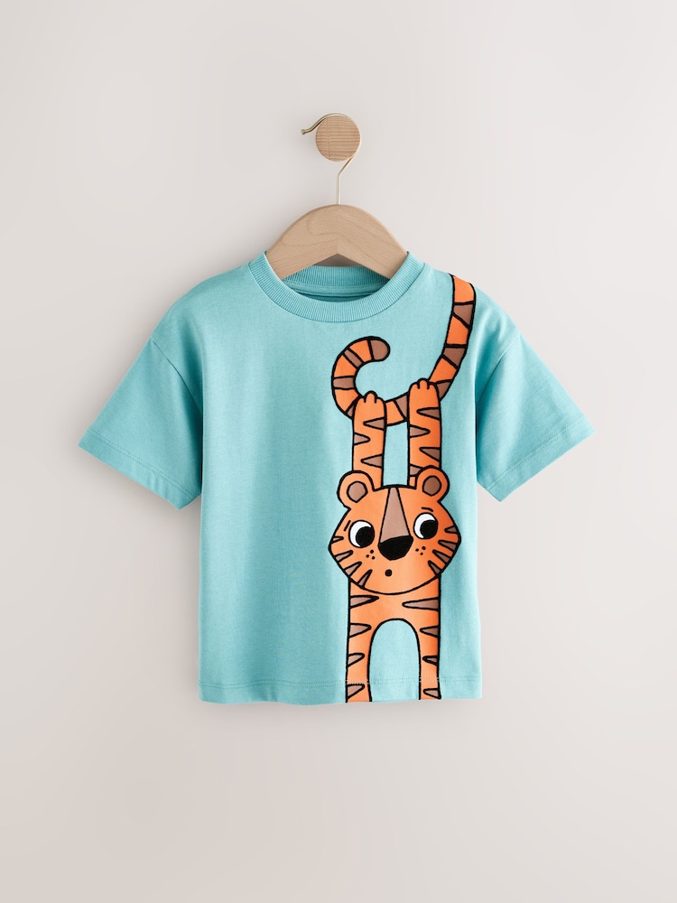 Blue 100% Cotton Short Sleeve Graphic Print T-Shirt (3mths-8yrs) - Image 1 of 4