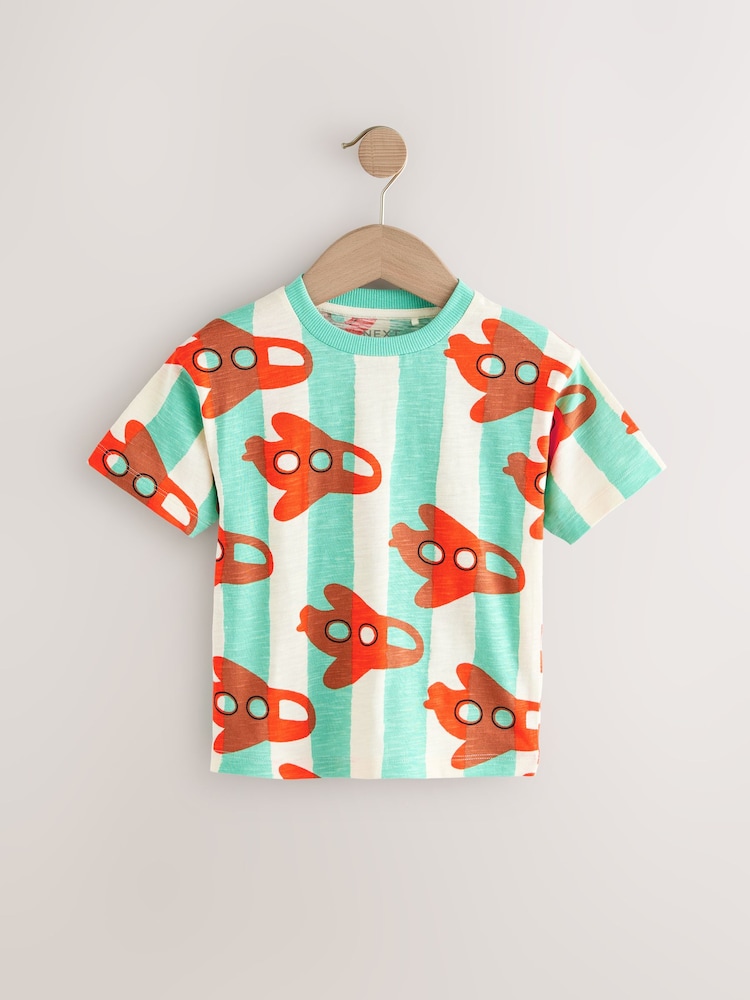 Green Short Sleeve Stripe T-Shirt (3mths-7yrs) - Image 1 of 4